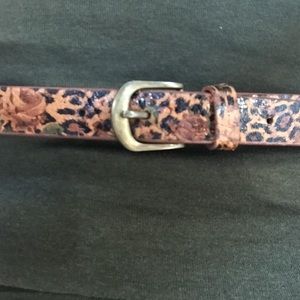 Rose print Skinny belt