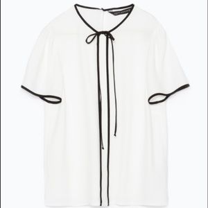 Zara Woman bow tie top - chic work look!
