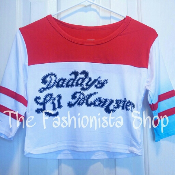 Daddies lil monster Harley Quinn crop shirt - Picture 1 of 1