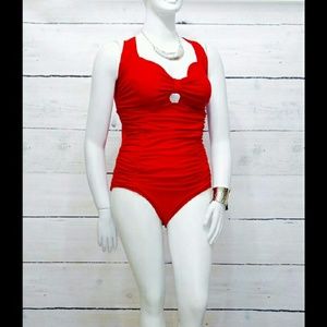 Retro red hot one piece