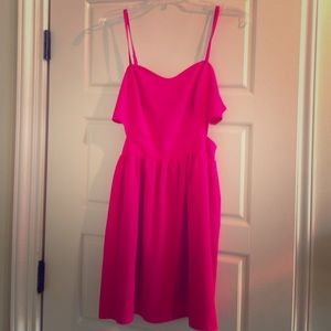 Magenta dress with cutout sides