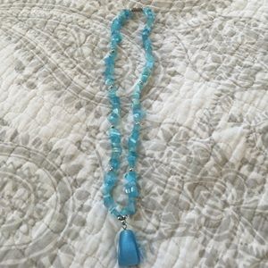 Sky blue stone necklace