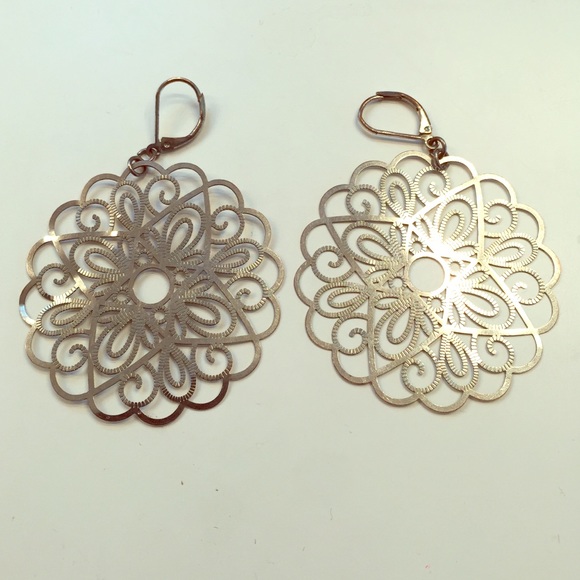 Funky silver colored earrings