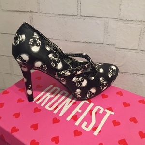 Skull Blinded Mary Janes