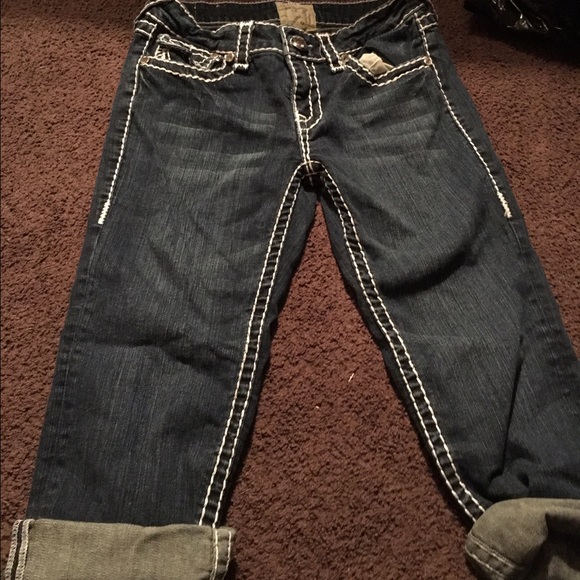 LA Idol Dark Blue Jean Capris