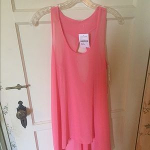 Coral high low dress