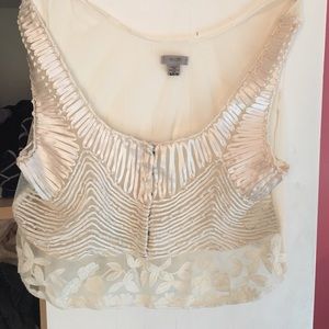 Cream lace crop top
