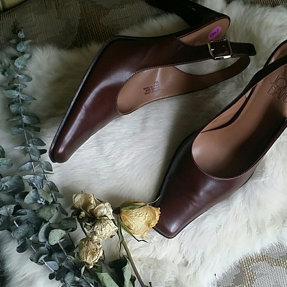 ✔Joan & David sling back brown shoes - Picture 1 of 5