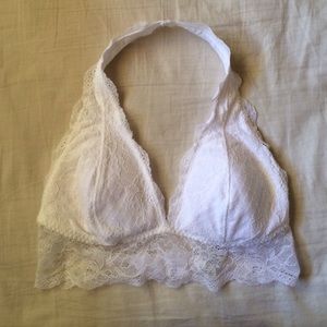 White lace halter bralette