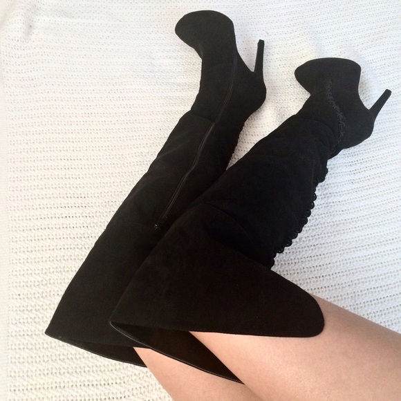 BNWOT black suede over the knee boots