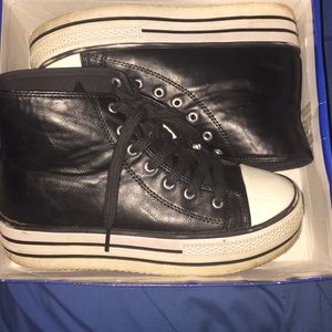 Converse platform leather sneakers