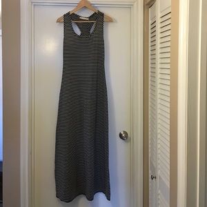 Floor Length B/W Striped Dress