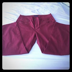 Dark Red Stretchy Skinny Jeans