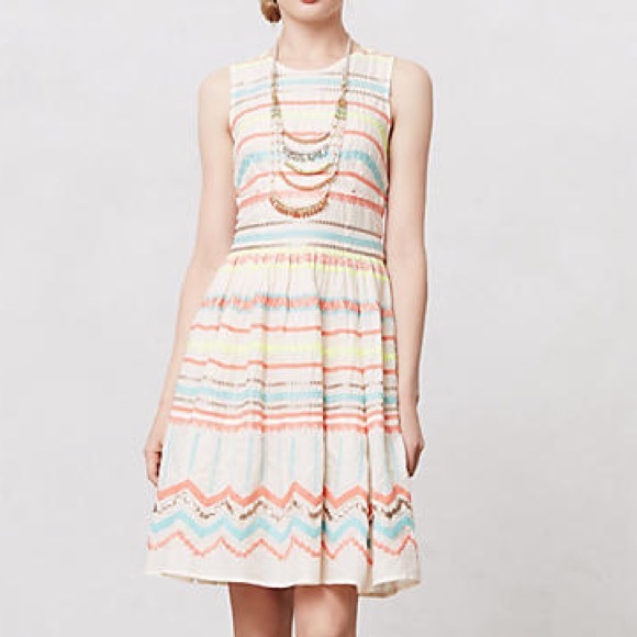 Anthropologie Sunglow Stripes Dress