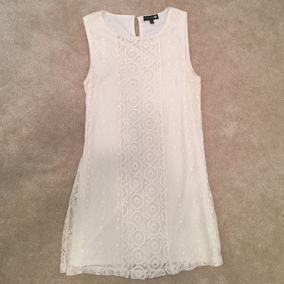 Embroidered off white dress