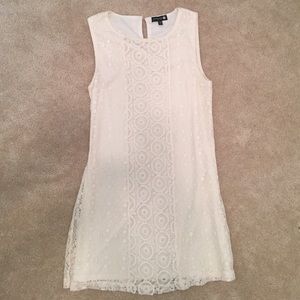 Embroidered off white dress
