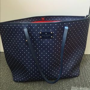 Kate Spade Navy Leather Baby Bag