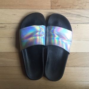 Free People hologram sandals