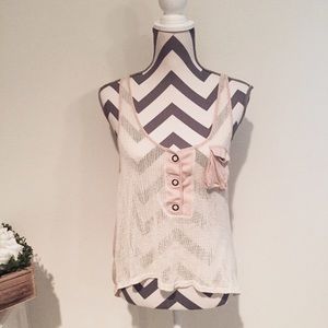 Dust Pink Mesh Tunic Top