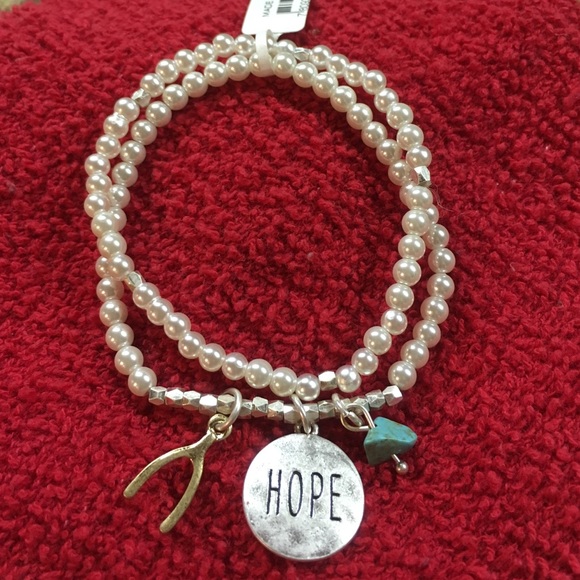 LifeWay Christian Stores Jewelry - Pearl Bead Bracelet with Charms
