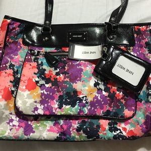 Nine west 9 on the go tote pink multicolor