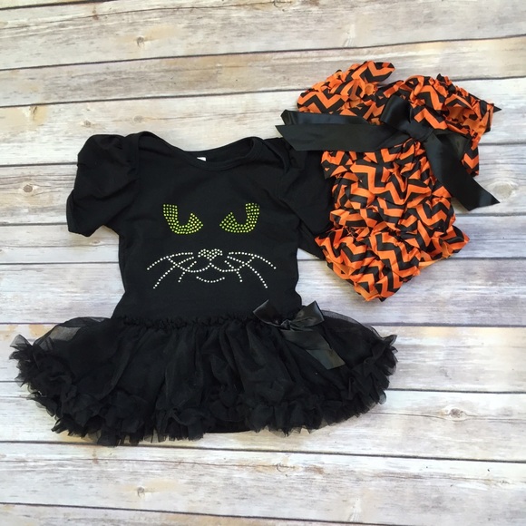 Baby's 1st Halloween Cat dress and leggings