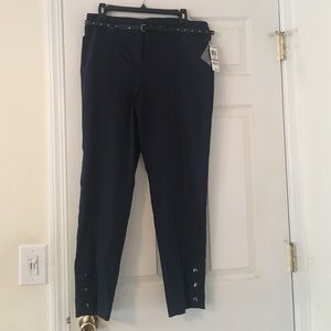 Style & Co. navy skinny pants with belt.