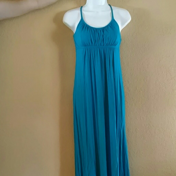 Turquoise or teal maxi dress