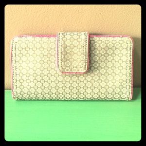 Tan with pink trimming Nine West long wallet