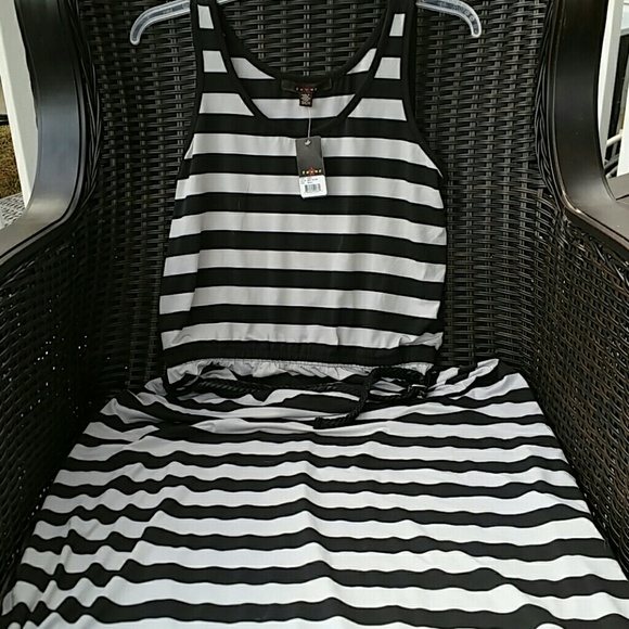 New Fever Black Silver Maxi Dress