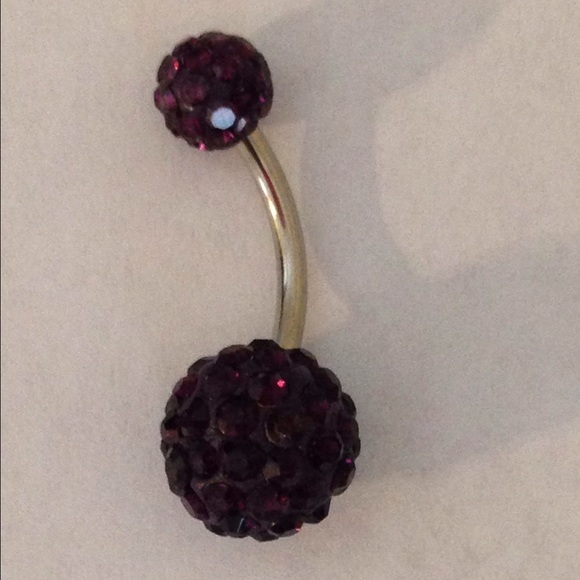 Purple Shamballa Rhinestone Navel Belly Ring