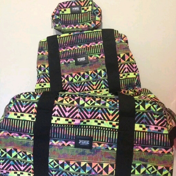 Victoria's Secret Pink 3 piece aztec luggage set