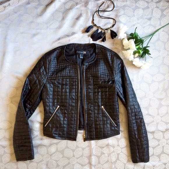 Faux Black Leather Jacket