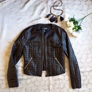 Faux Black Leather Jacket