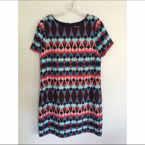 J Crew Tribal Print Shift Dress