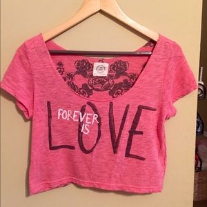 Love & flower design crop top