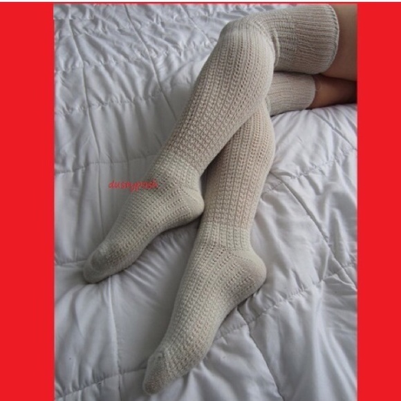 2 Pair Over The Knee Socks Crotchet Thigh High OTK Cosplay School Girl Thigh