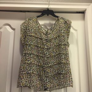Multicolored leopard top