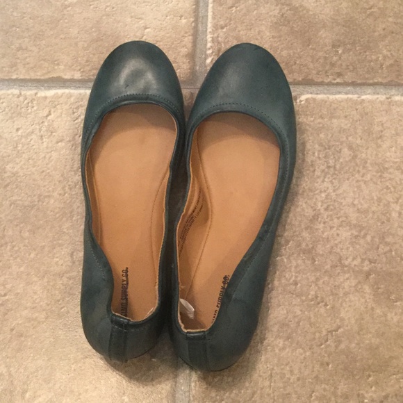 Dark green flats