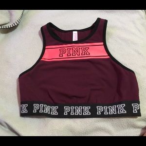 Pink sports bra