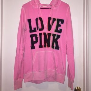 Hot pink "PINK" oversize hoodie