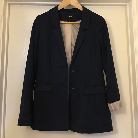Two-Button Blazer, Navy Blue