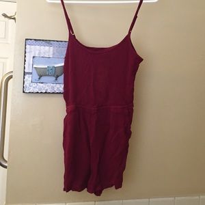 F21 Wine red romper