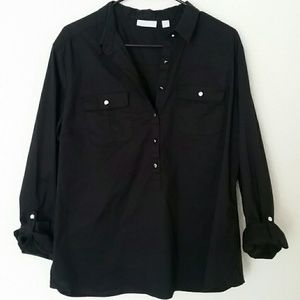 Black NY&CO stretch cotton shirt