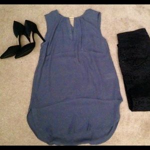 Dressy gray tunic blouse