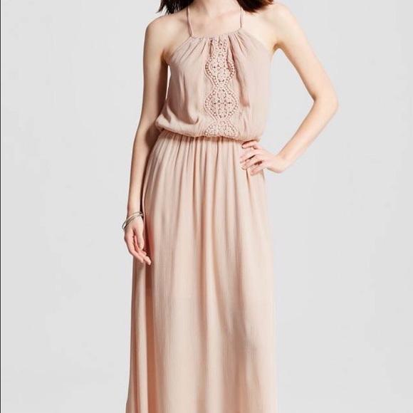 Pink Crochet Maxi Dress
