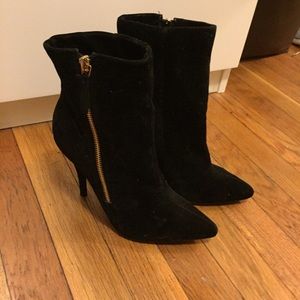 Black suede ankle boots