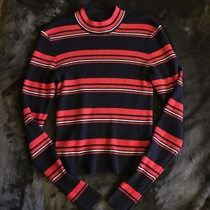 ribbed mock neck sweater