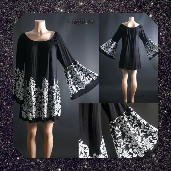 2LEFT🎉HP🎉5⭐️🆕Black Baroque Off Shoulder Tunic - Picture 2 of 4