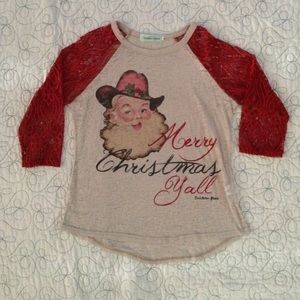 Southern Grace  Christmas 3/4 sleeve burnout tee